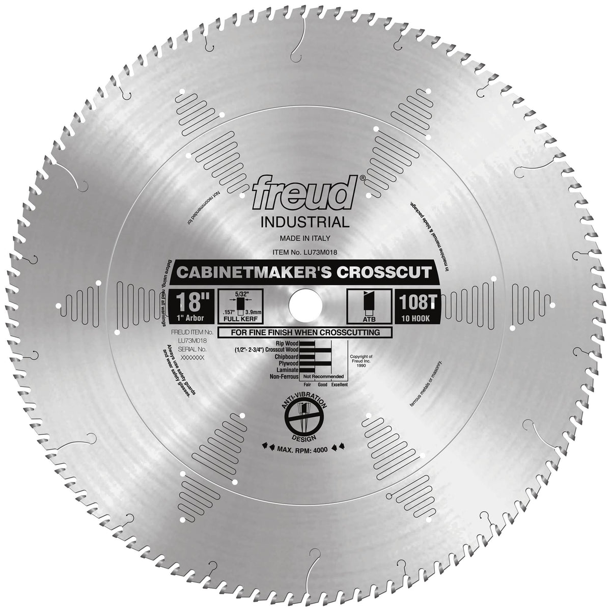 18 inch Cabinetmakers Crosscut Blade A835091