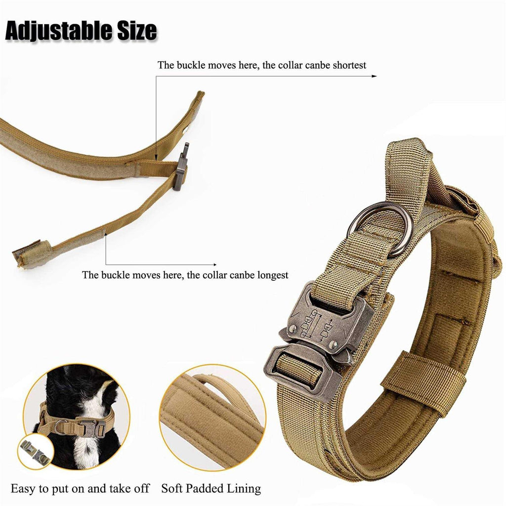 Adjustable Nylon Tactical Dog Collar with Control Handle D640