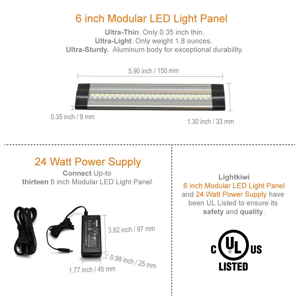 6 inch Warm White Modular LED Under Cabinet Lighting Pro Kit B742