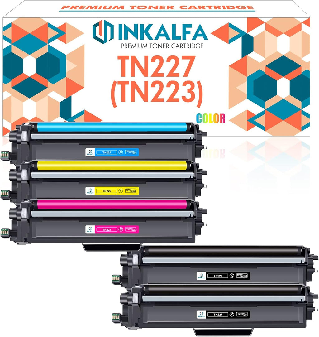 5 Pack High Yield Toner Cartridge for Brother TN227 TN223 Printer T78012