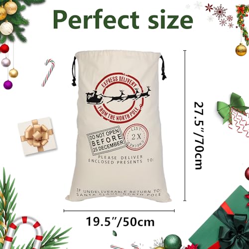 6 Pack Cotton Canvas Gift Bags With Drawstrings F81976